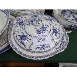 Qty of Johnson Bros 'Indies' blue & white tableware, Indian tree plates& small covered tureen