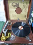 Portable gramophone (make unknown)