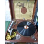 Portable gramophone (make unknown)