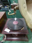 HMV horn table top gramophone