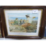 Framed & glazed print entitled 'Boyhood of Raleigh' by J E Millais