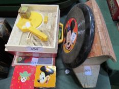 Fisher Price music box/record player, wooden Noah's Ark pull-along toy c/w animals , Jack in the