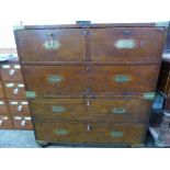 Mahogany military-style chest of 2 over 3 drawers, 36' x 40' x 18'