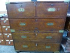 Mahogany military-style chest of 2 over 3 drawers, 36' x 40' x 18'