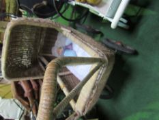 Wicker dolls pram