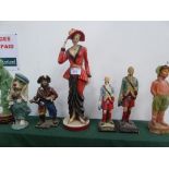 7 various figurines including 2 Drambuie advertising figurines