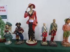 7 various figurines including 2 Drambuie advertising figurines