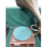 HMV horn table top gramophone