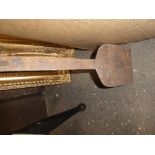 Wood and wrought iron, long handled baker's oven paddle