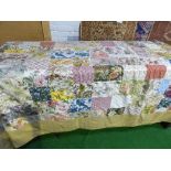 Quilted patchwork bedspread, 8' x 9'