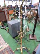 Ornate brass & copper adjustable standard oil lamp