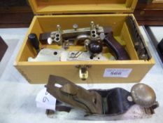 Stanley Rule & Level Co. 612 compass plane, Stanley No. 45 (made in USA) combination plane in