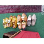 6 pairs of wooden clogs
