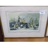 2 framed & glazed prints 'The Frost Fair on the Thames', 1814 & 'Tower of London'