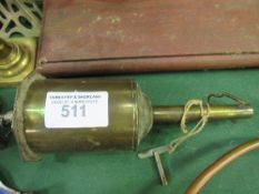 Salter & Co brass clockwork trivet c/w key