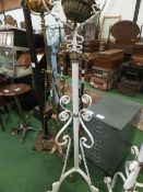 Adjustable wrought iron standard oil lamp