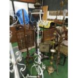 Adjustable wrought iron standard oil lamp