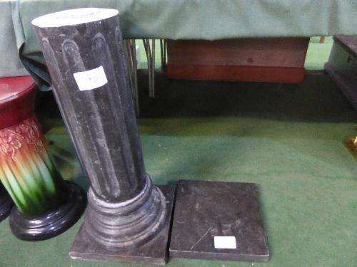 2 ceramic jardinieres, marble column & 2 bases a/f - Image 2 of 3