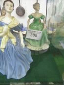 Coalport 'Henrietta' figurine, Royal Doulton 'Fragrance', 'Kirsty' & 'Adrienne' figurines