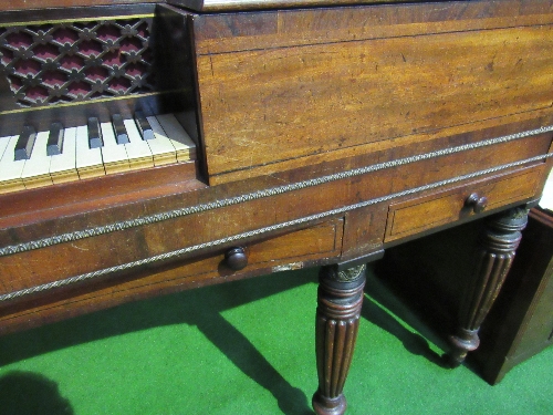 Early 19th century mahogany cased square piano by William Edwards, Bridge Street, Lambeth with 5 - Image 3 of 11