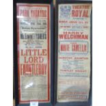 2 framed theatre posters, dated 1908 & 1929