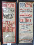 2 framed theatre posters, dated 1908 & 1929