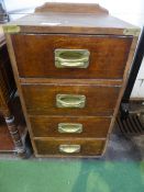 4 drawer pine cabinet with oak fronted drawers, 18' x 34' x 18.5'