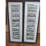 Pair of framed & glazed prints depicting 16th century scenes of English cities