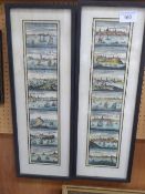 Pair of framed & glazed prints depicting 16th century scenes of English cities