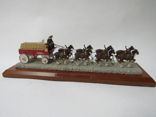 Model of 8 horse hitch on a wooden stand Boxed