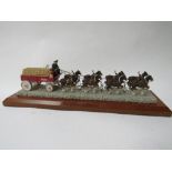 Model of 8 horse hitch on a wooden stand Boxed