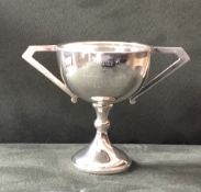 Small silver trophy with engraving to front hallmarked 1947