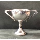 Small silver trophy with engraving to front hallmarked 1947