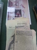 A small collection of newspaper cuttings relating to the history of Reading together with an old