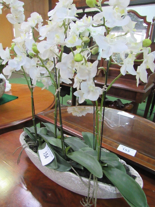 5 artificial orchids in long ceramic vase - Image 2 of 2