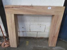 Pine block fire surround, 51" x 6.5" x 43.5" high