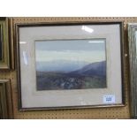 Framed & glazed oil on canvas of moorland scene, signed bottom left corner F J Widgery (1861-