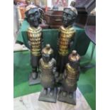 2 large & 2 small oriental-style figurines