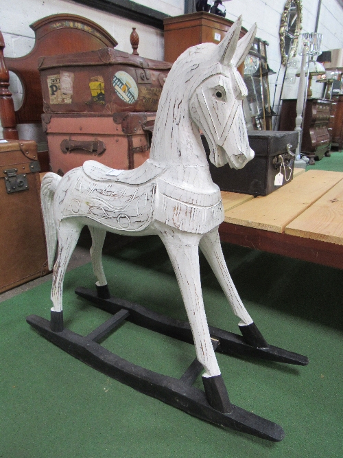 Small decorative carved wooden rocking horse