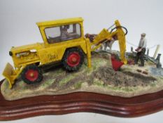 Border Fine Arts 'Laying the Clays' Farmer laying land drains, Ayrshire cows limited edition of