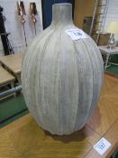 Large ceramic fluted vase, 19" high