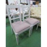 2 painted framed upholstered seat dining chairs