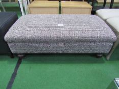 Upholstered ottoman, 50" x 25" x 18" high