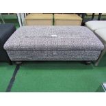 Upholstered ottoman, 50" x 25" x 18" high