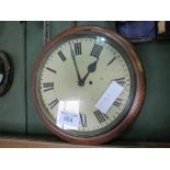 Mahogany cased wall dial clock c/w key & pendulum