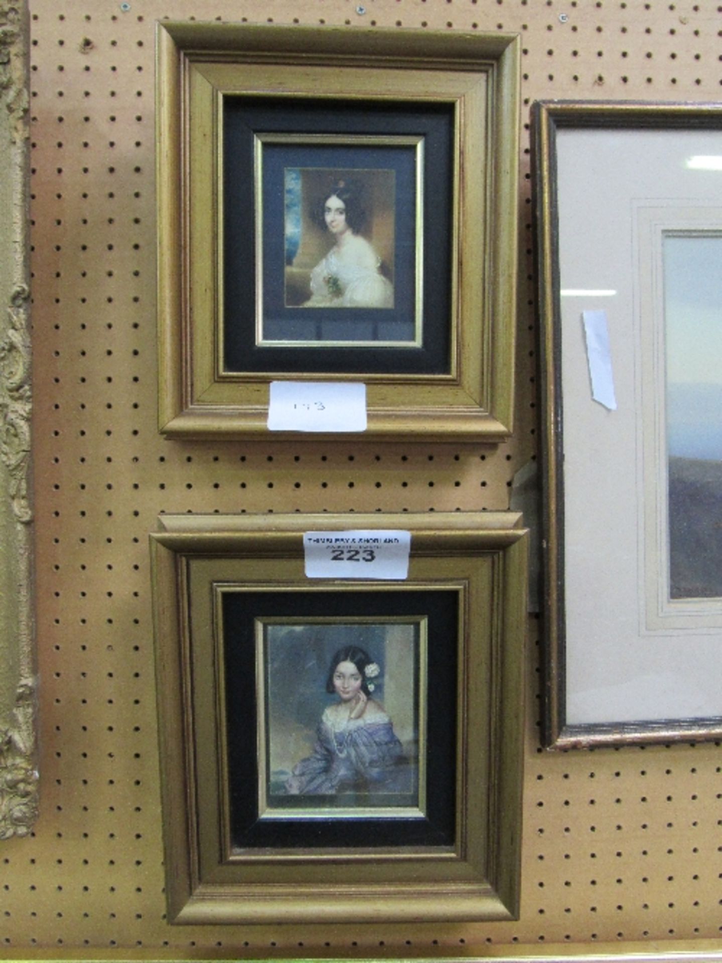 A pair of framed & glazed prints of female portraits
