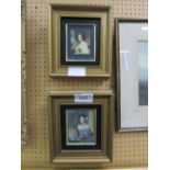 A pair of framed & glazed prints of female portraits