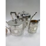 Shaw & Fisher antique silver plated tea set, circa 1890