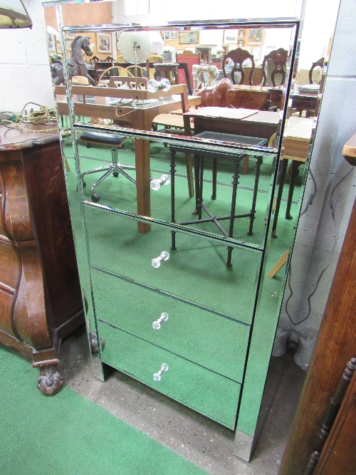 5 drawer mirrored glass covered cabinet, 24" x 45" x 16" - Image 2 of 2