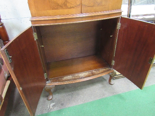 Walnut veneer cocktail cabinet, 28" x 58" x 15" - Bild 4 aus 4